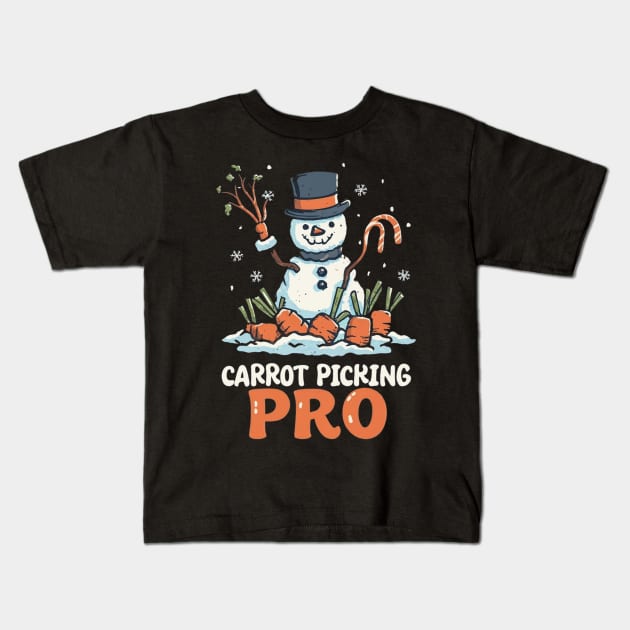 Carrot Picking Pro Kids T-Shirt by ramith-concept